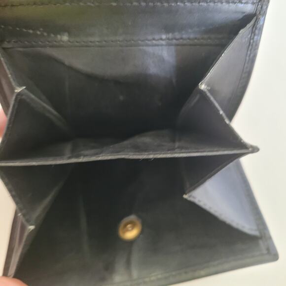 Celine Macadam Vintage Wallet Purse Leather Black Bifold ID Medium Compact Logo - Picture 10 of 13